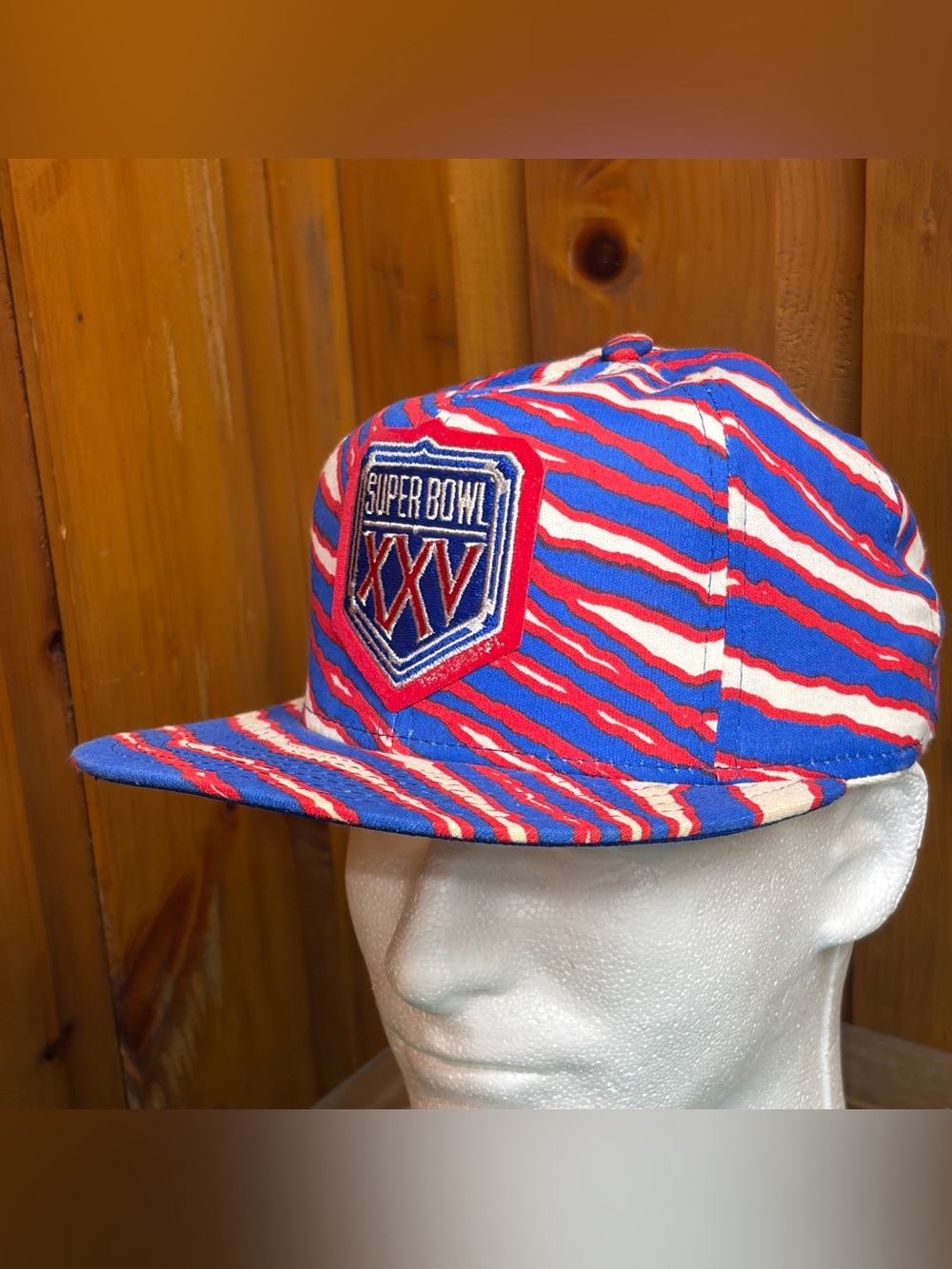 Vintage 1991 Super Bowl XXV Zubaz Snapback Hat Buffalo Bills
